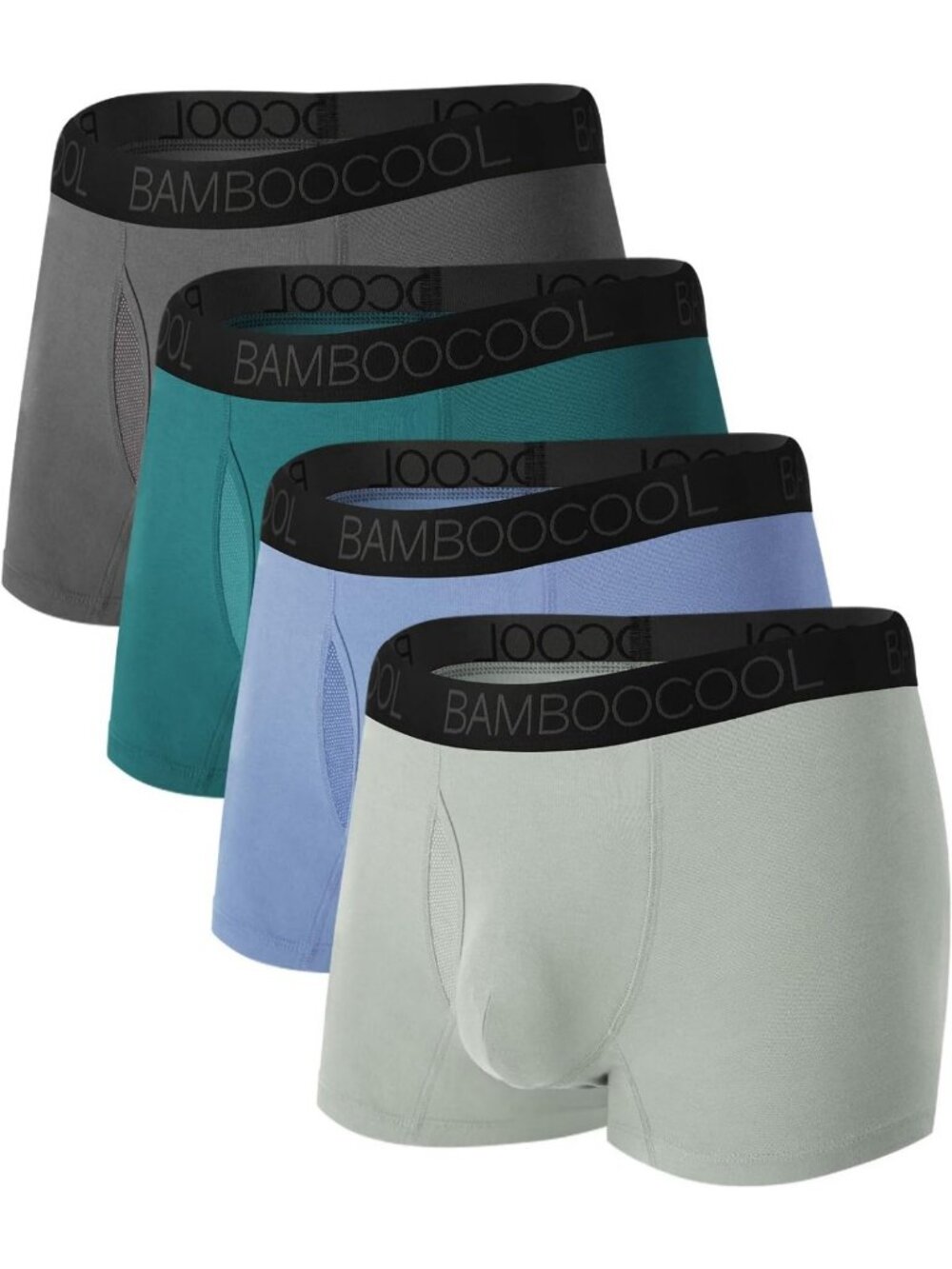 Men's Breathable Bamboo Trunks Underwear, Moisture-Wicking, 4-Pack, Comfort Fit